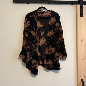 Floral Velvet Kimono Jacket
